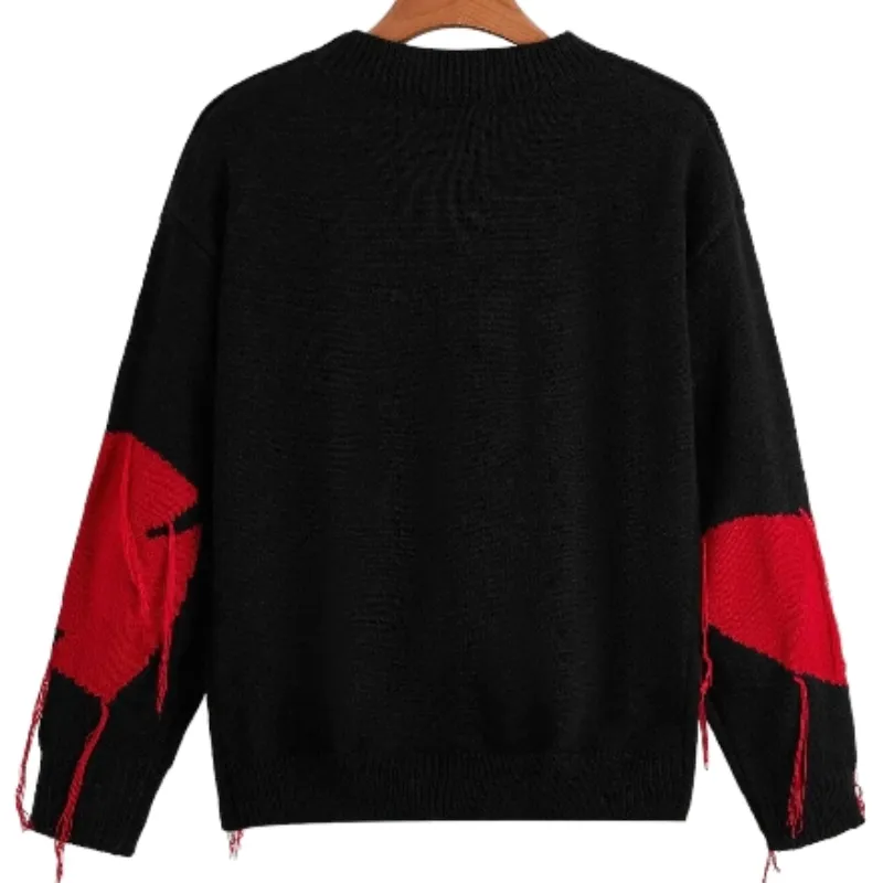 Knitted Heart Pullover Oversize Sweater