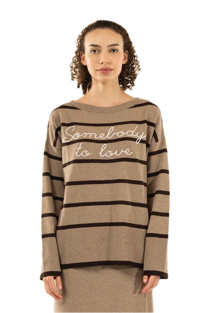 Kontatto beige brown cream pullover