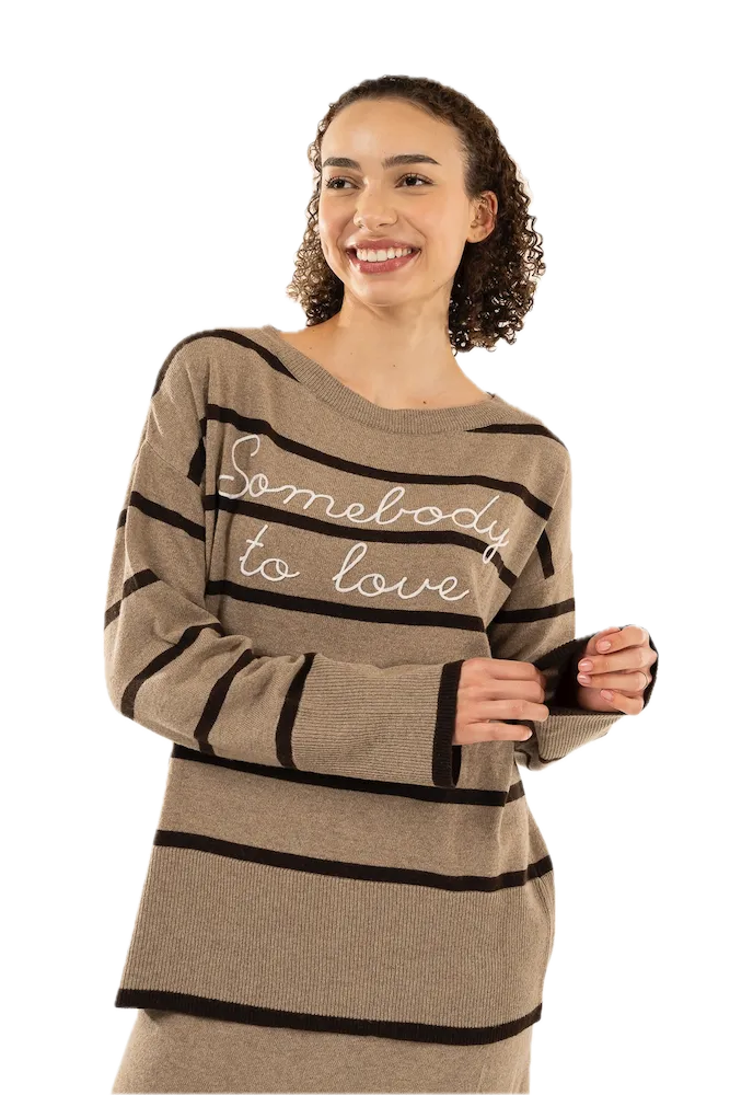 Kontatto beige brown cream pullover