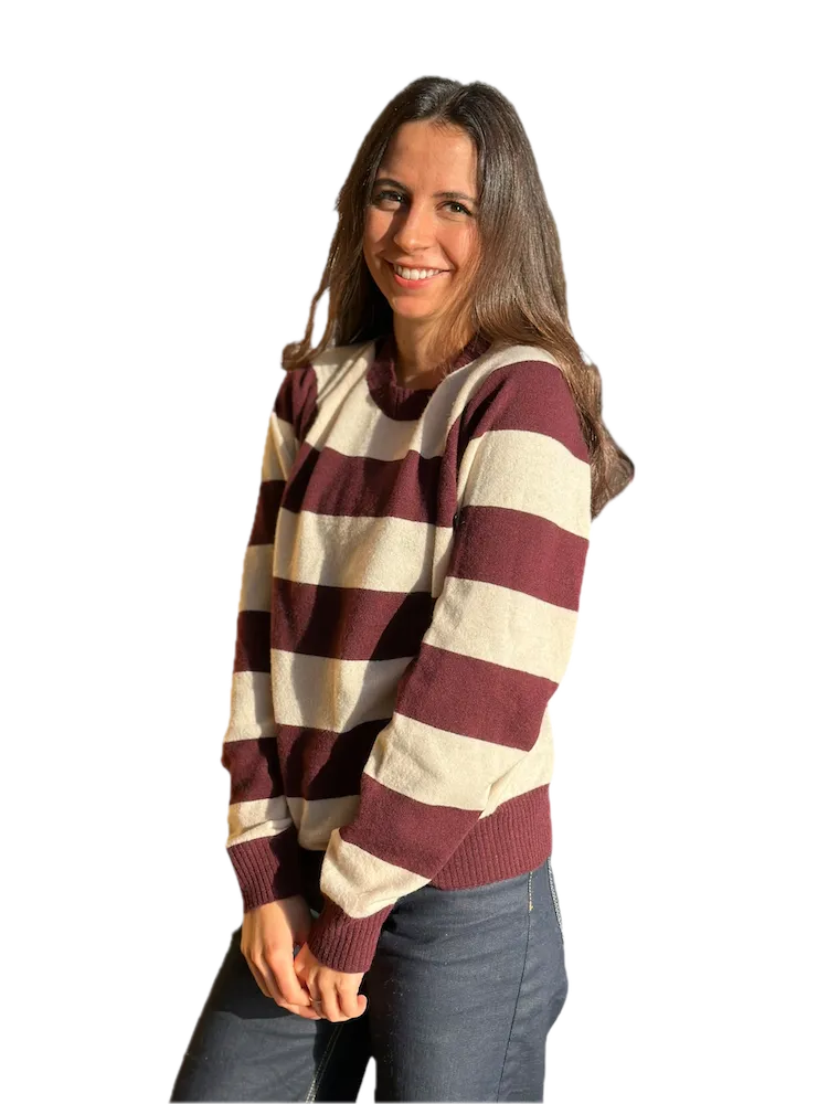 Kontatto burgundy beige line pullover