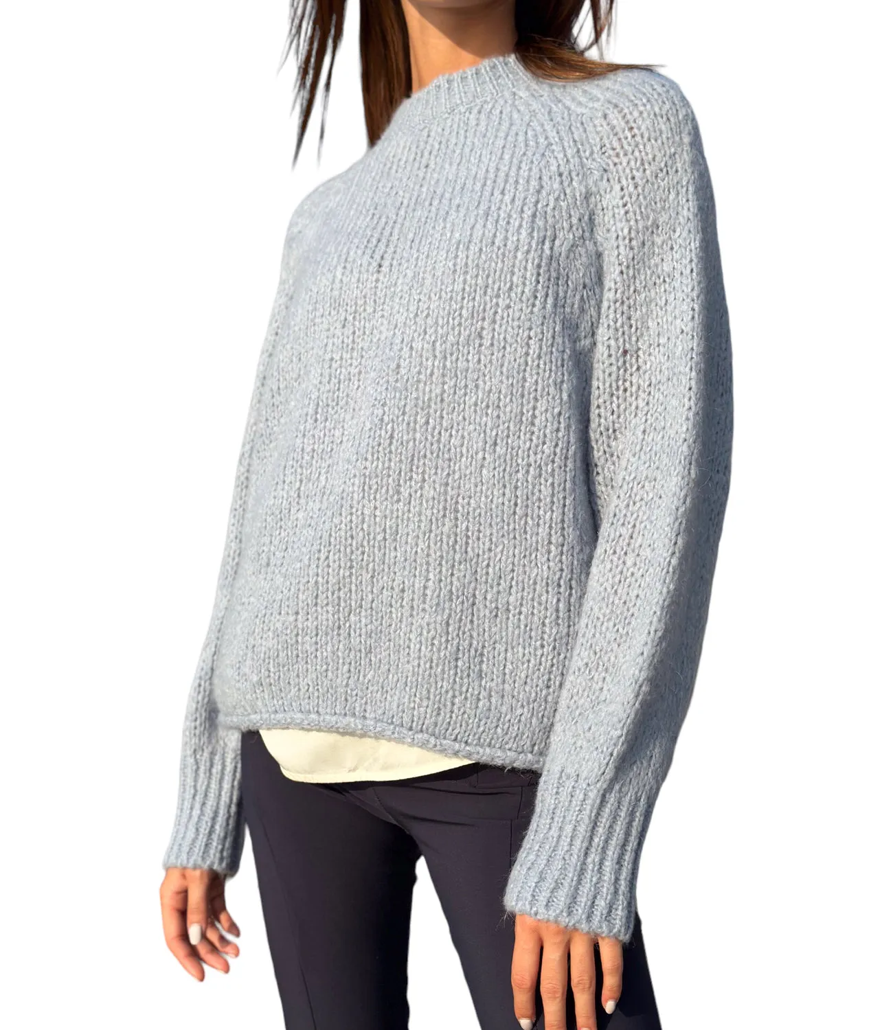 Kontatto light blue round neck pullover