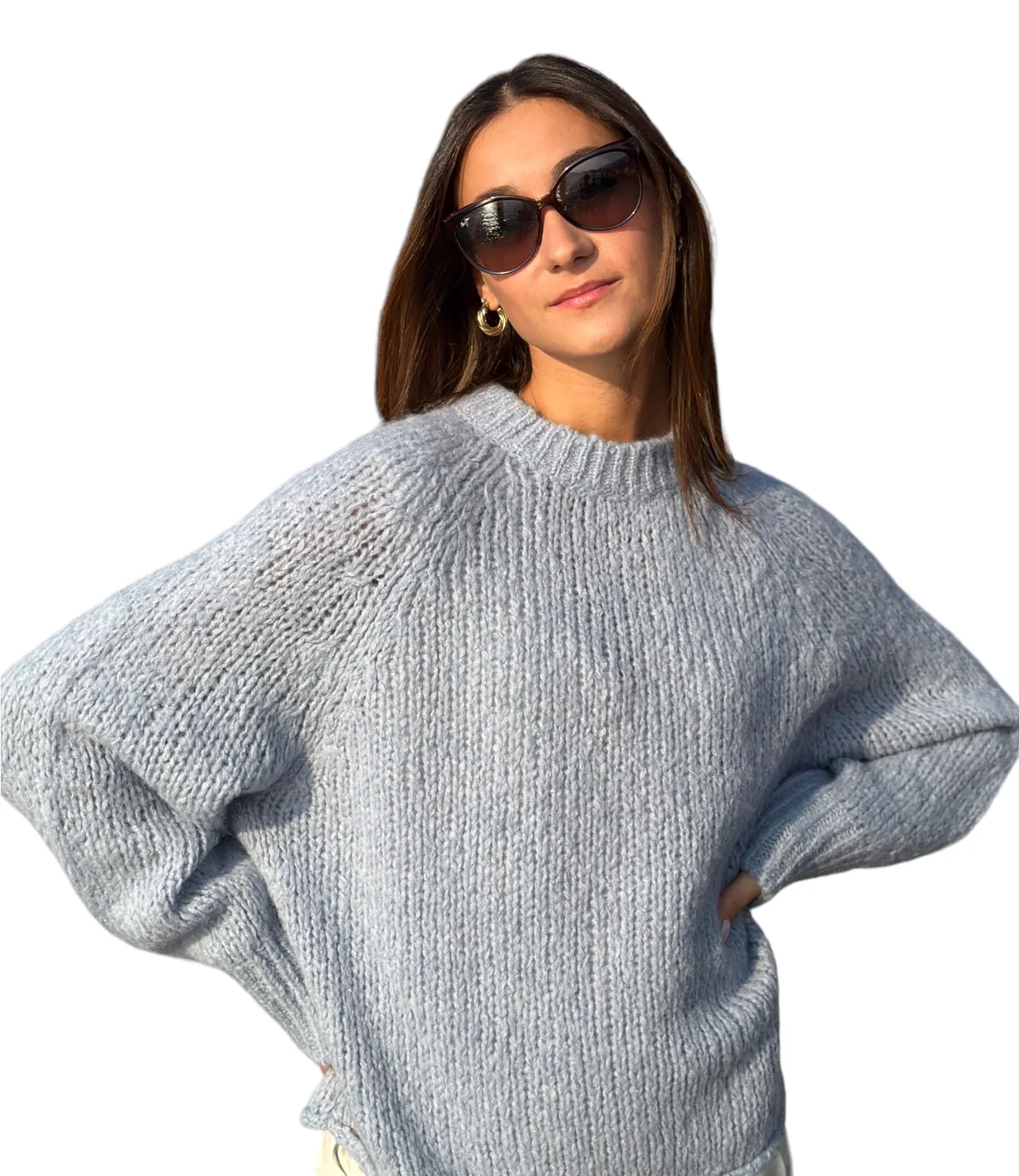 Kontatto light blue round neck pullover