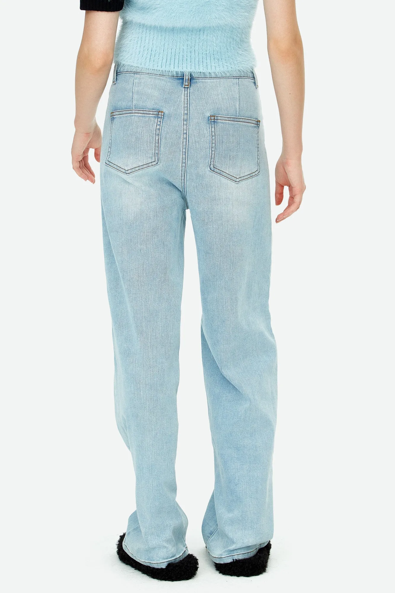 Labeled Logo Wide-Leg Jeans