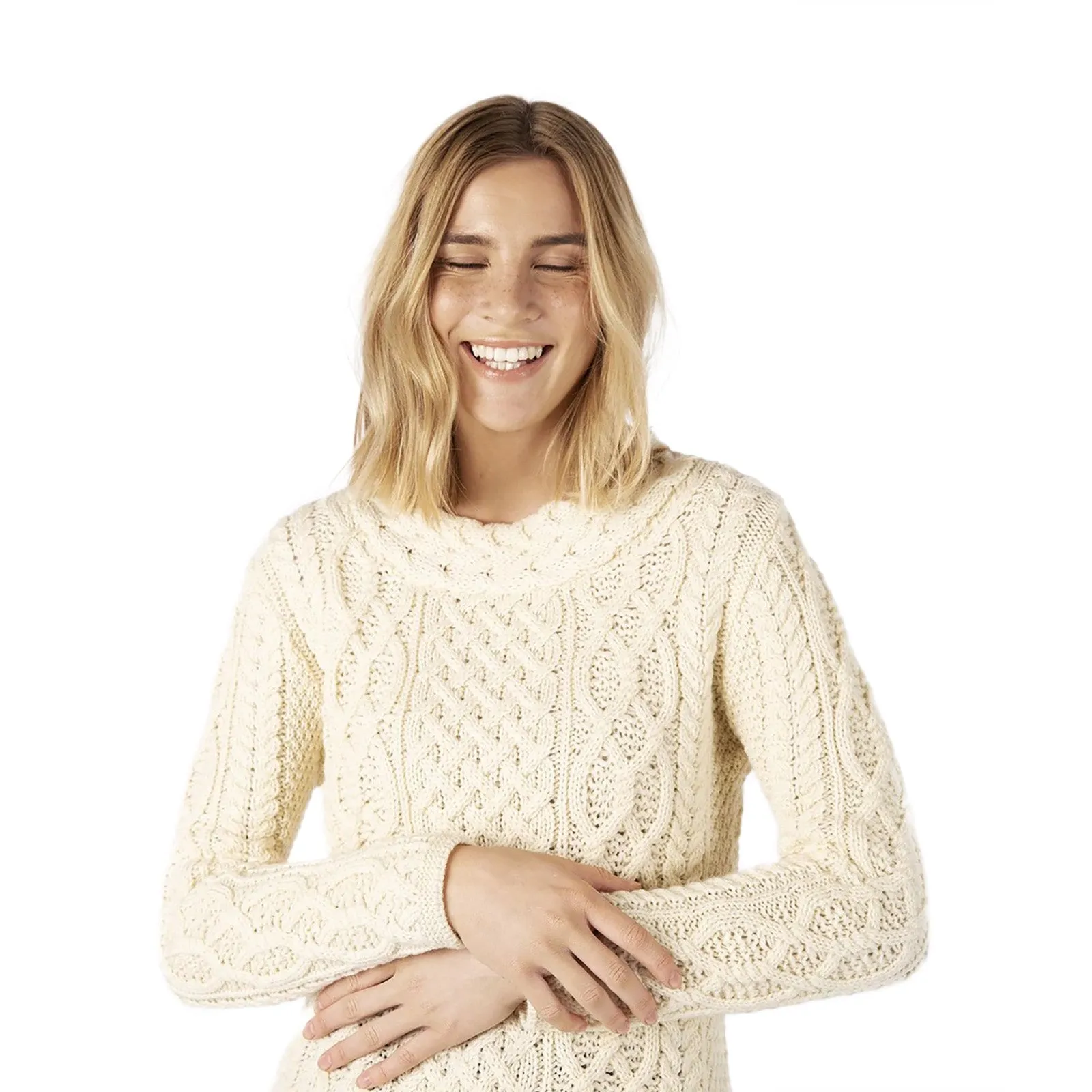 Ladies Knitted 'Spindle' Pullover Natural