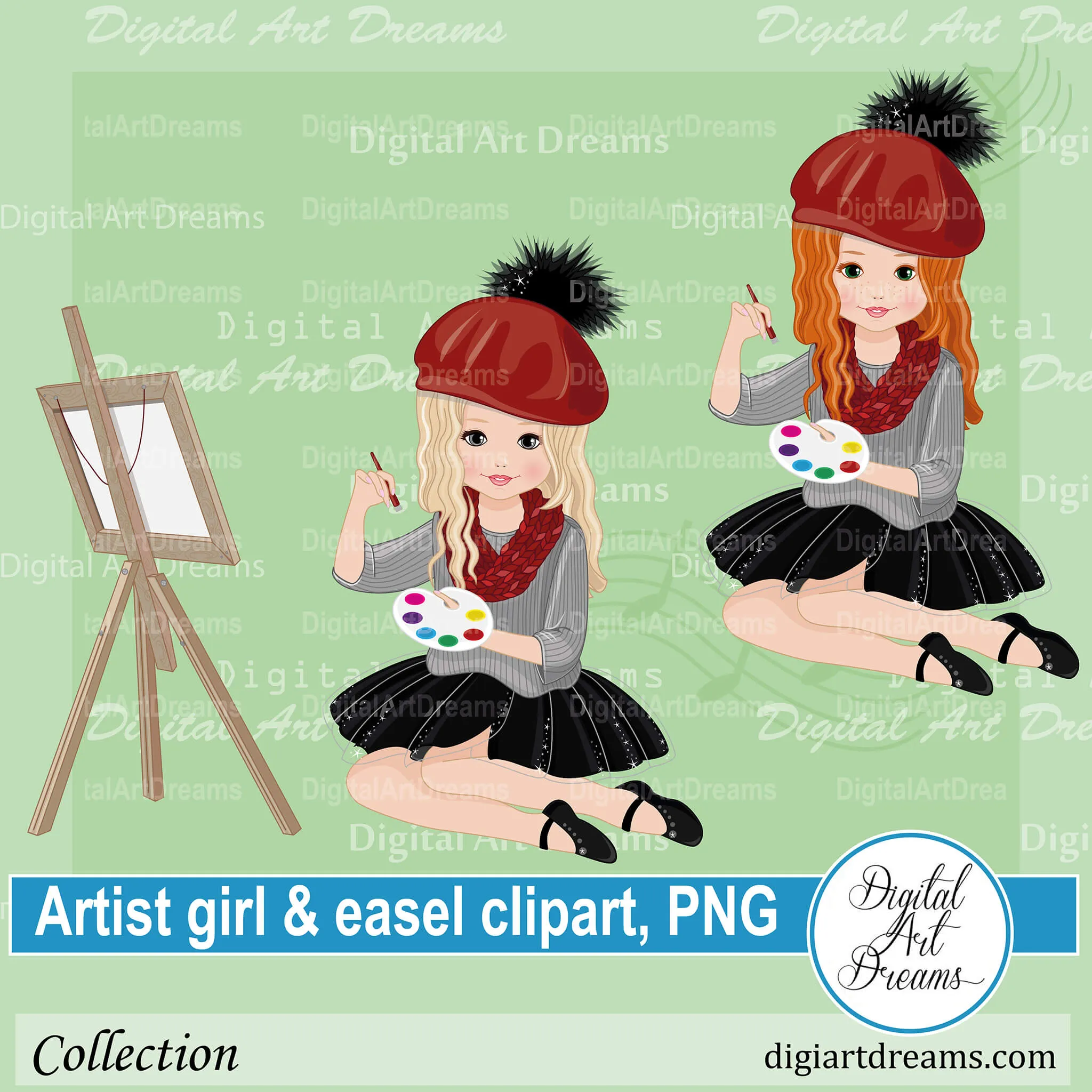 Little Girl Artist Clipart