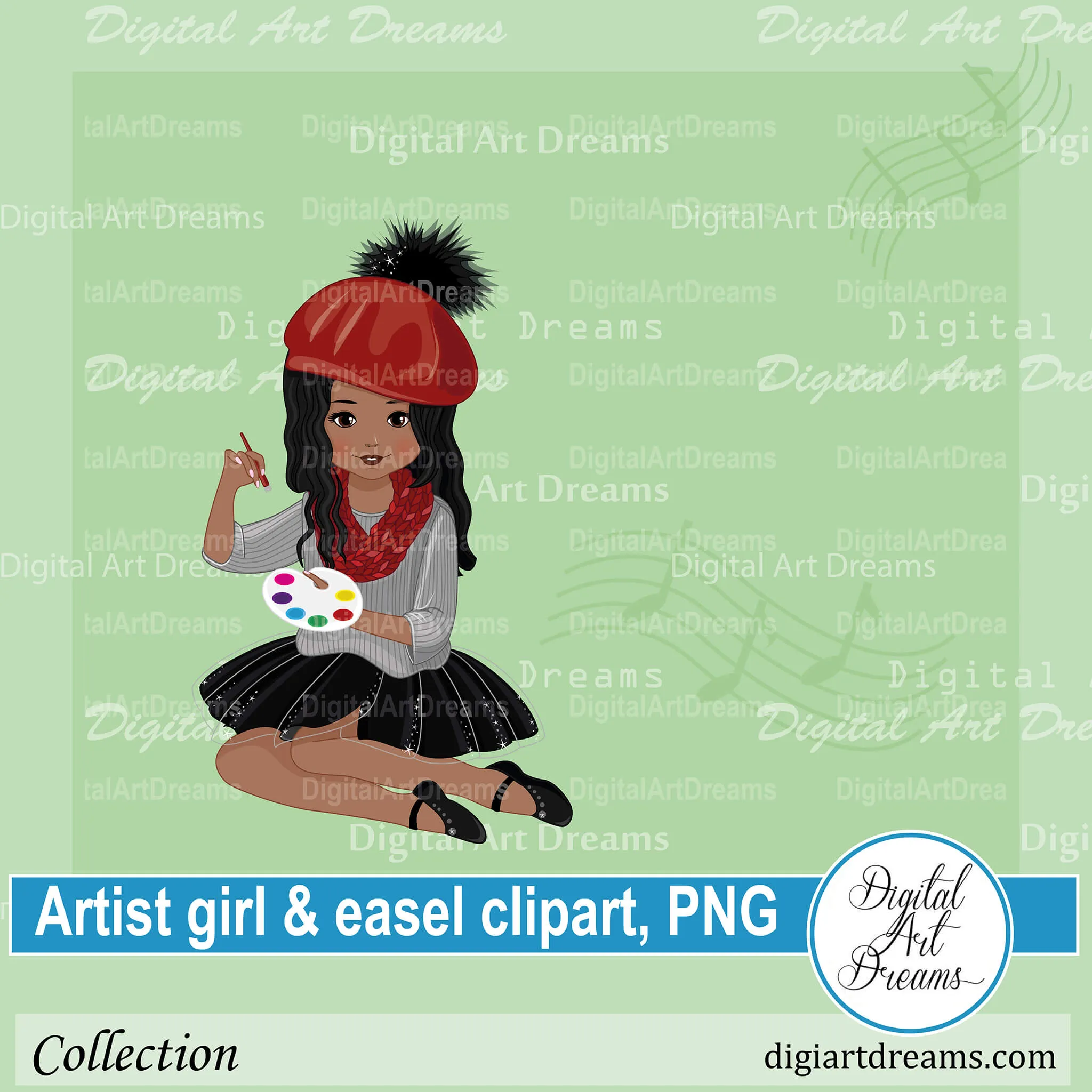 Little Girl Artist Clipart