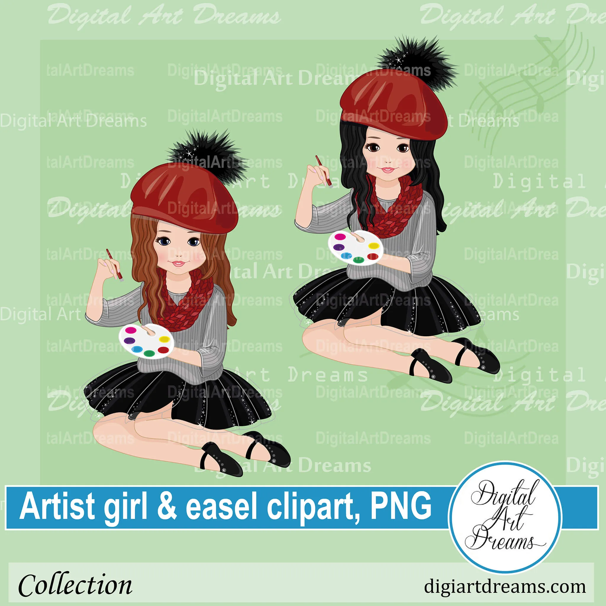 Little Girl Artist Clipart