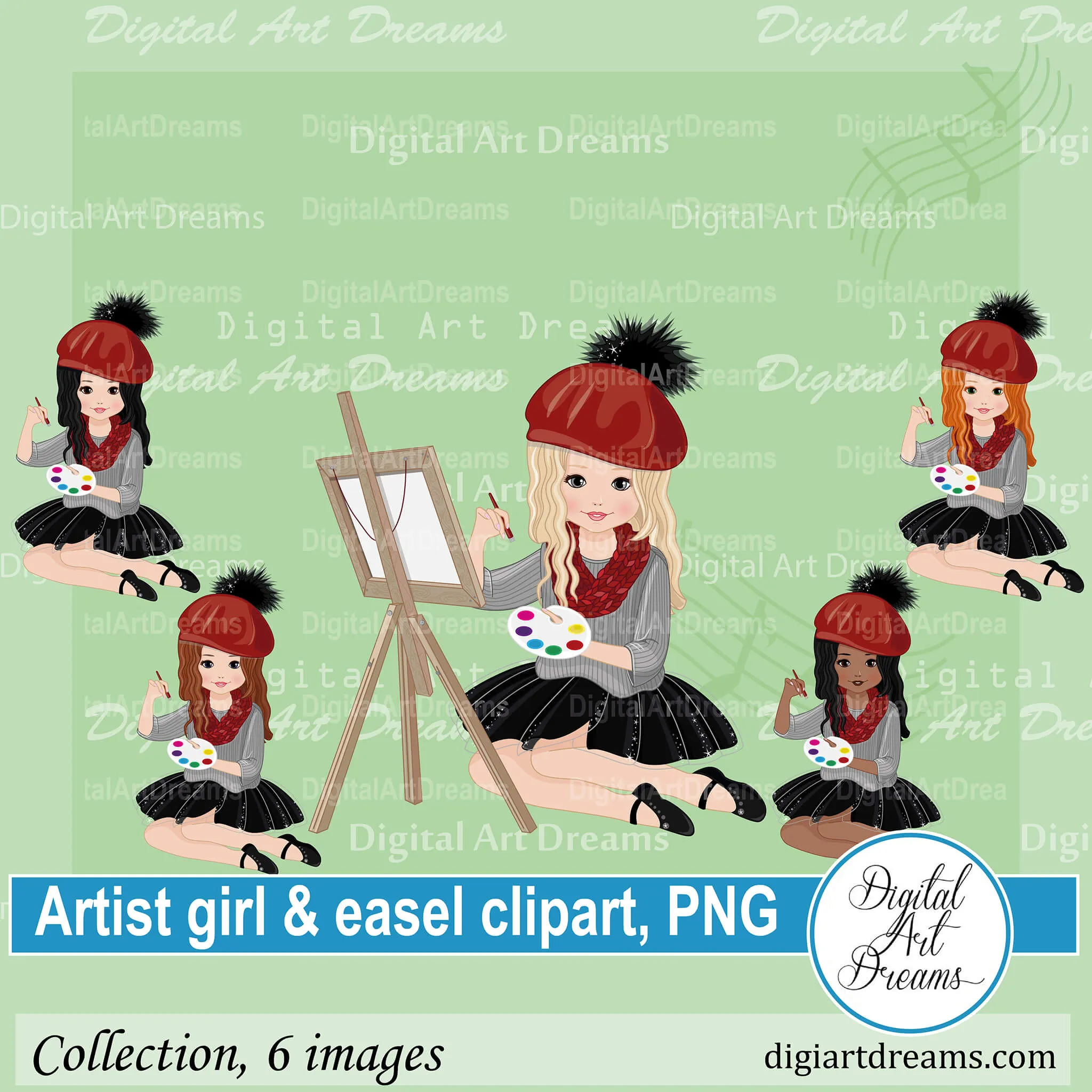 Little Girl Artist Clipart