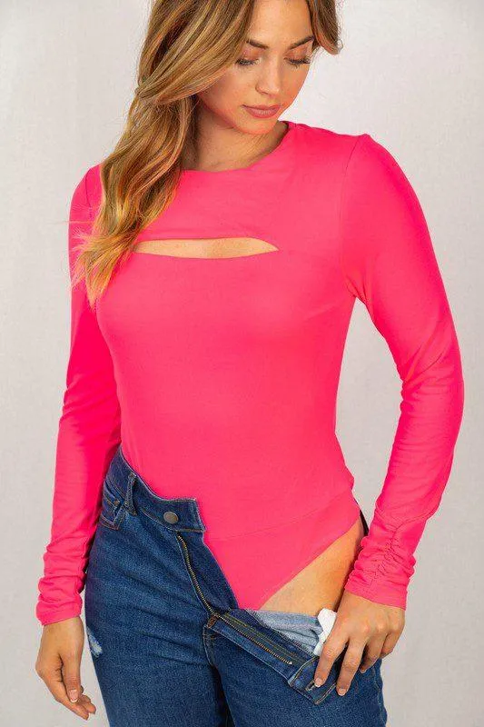 Long Sleeve Bodysuit With Cutout