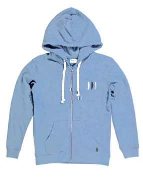 <A 000a001y6c6>Fungolia Big Hood Fleece Zip Hoodie - WBF feathers (Dusty Blue)