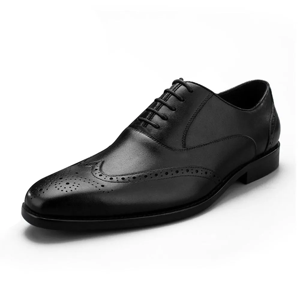 Men Wing Tip Lace Up Round Toe Formal Shoes