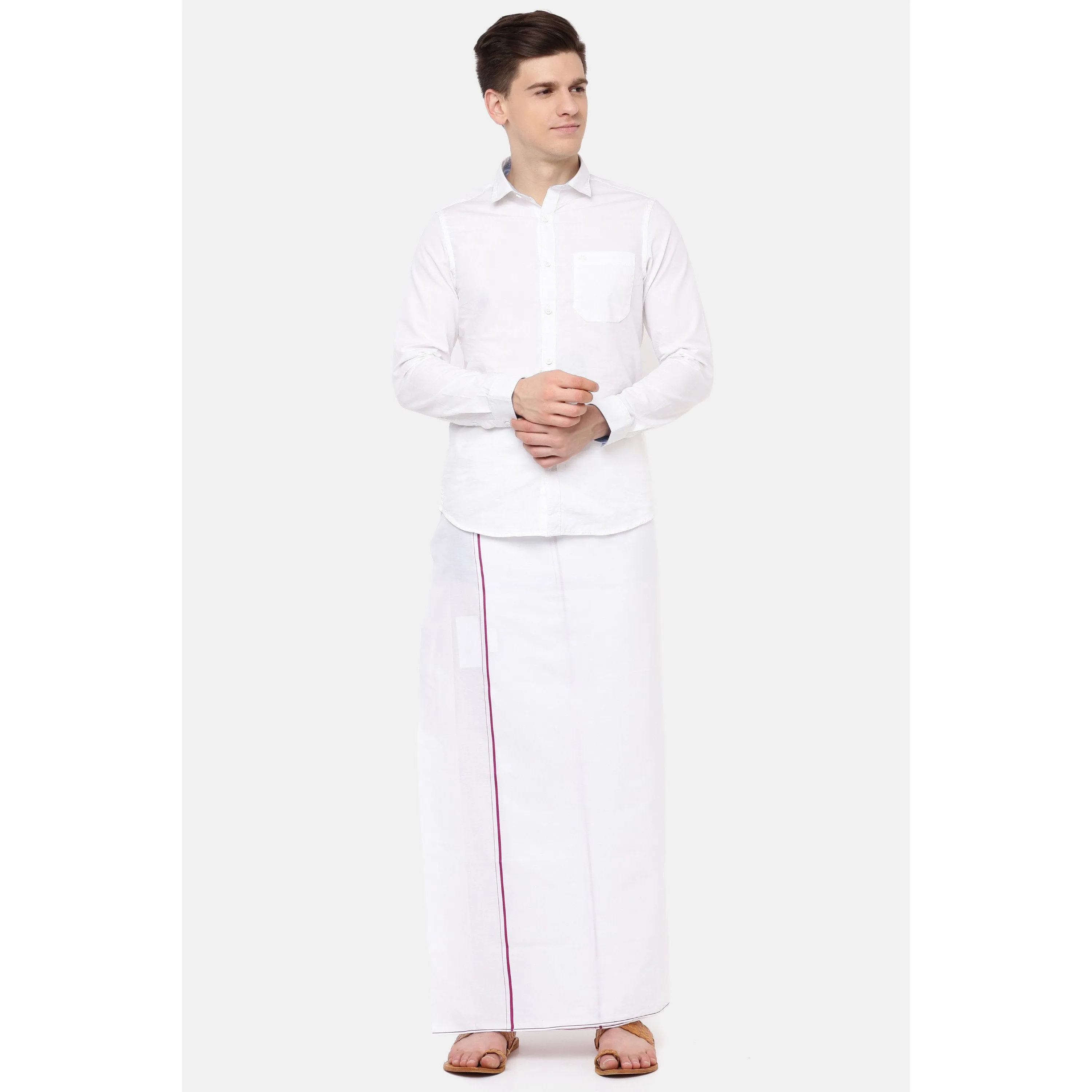 Mens Anti-Viral SB Dhoti & Full Sleeves Shirt Set