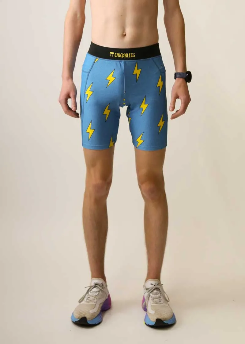 Men's Blue Bolts 8" Half Tights