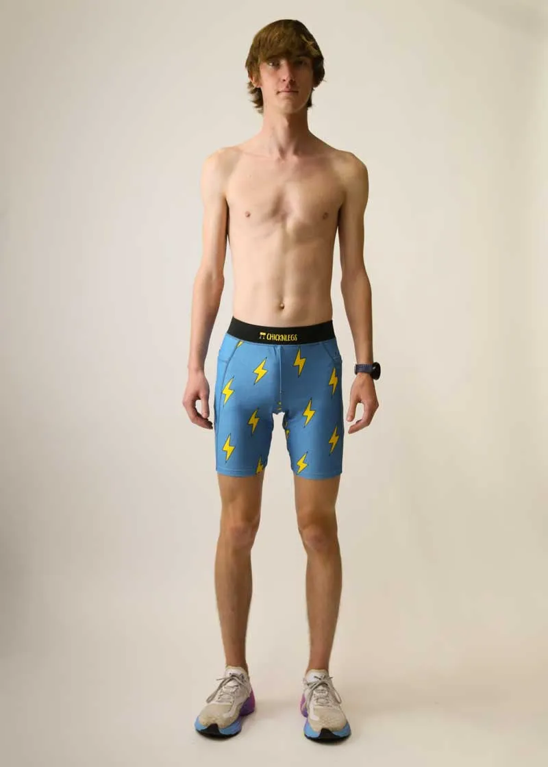 Men's Blue Bolts 8" Half Tights