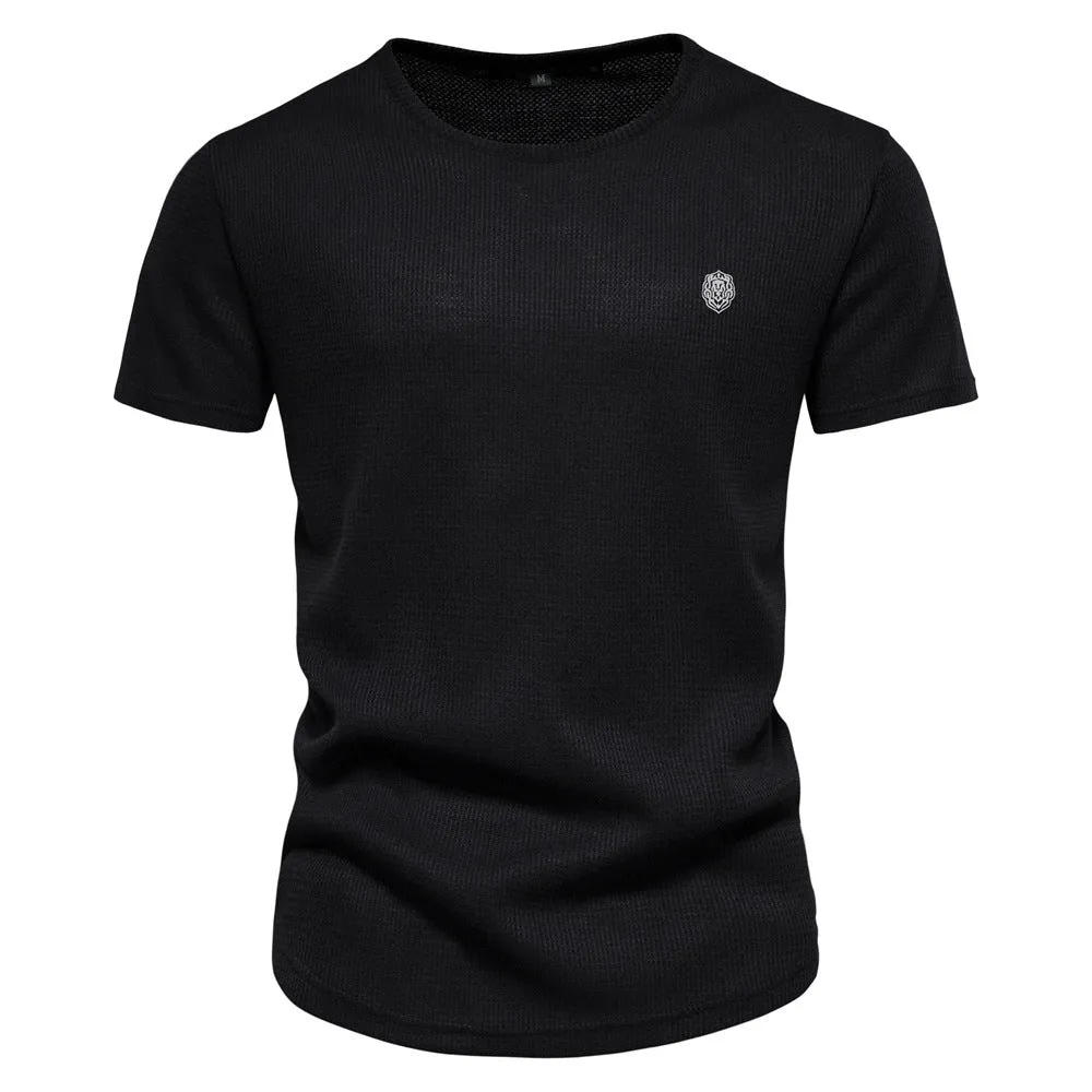 Men's Casual T-shirt Round Neck Sports Basic Bottom Shirt | QTS715