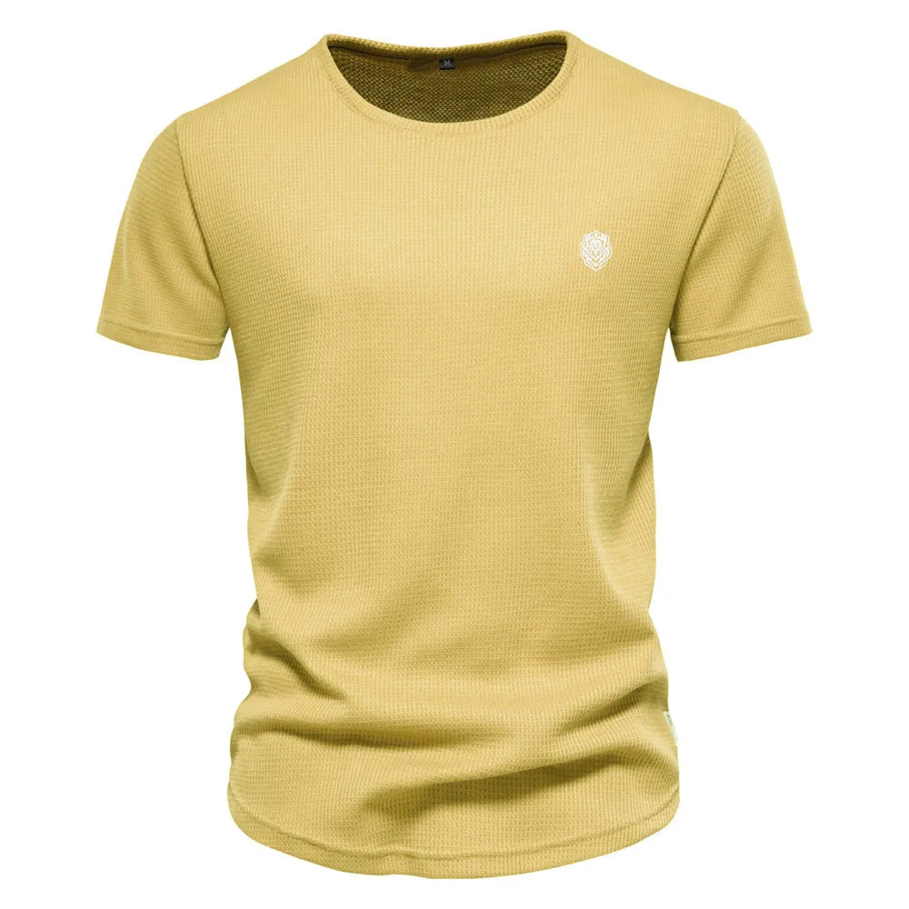 Men's Casual T-shirt Round Neck Sports Basic Bottom Shirt | QTS715