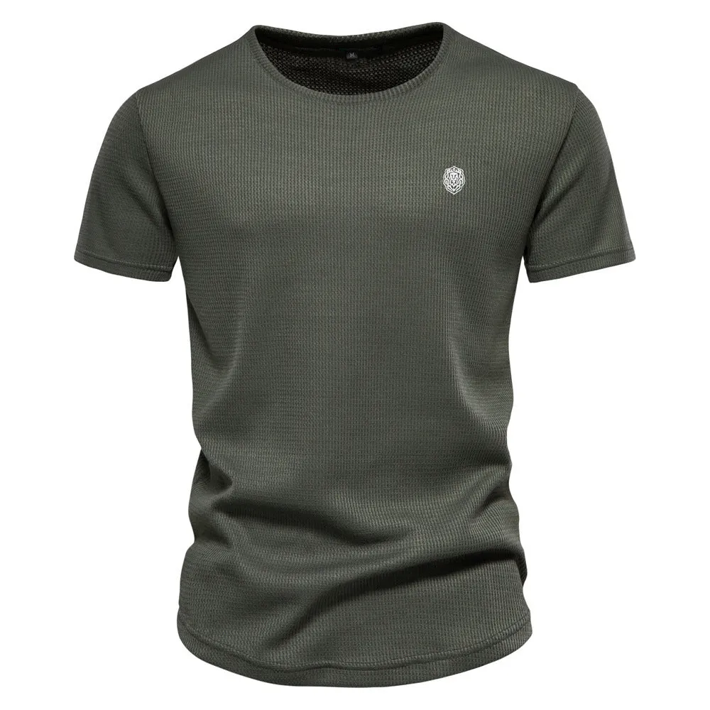 Men's Casual T-shirt Round Neck Sports Basic Bottom Shirt | QTS715