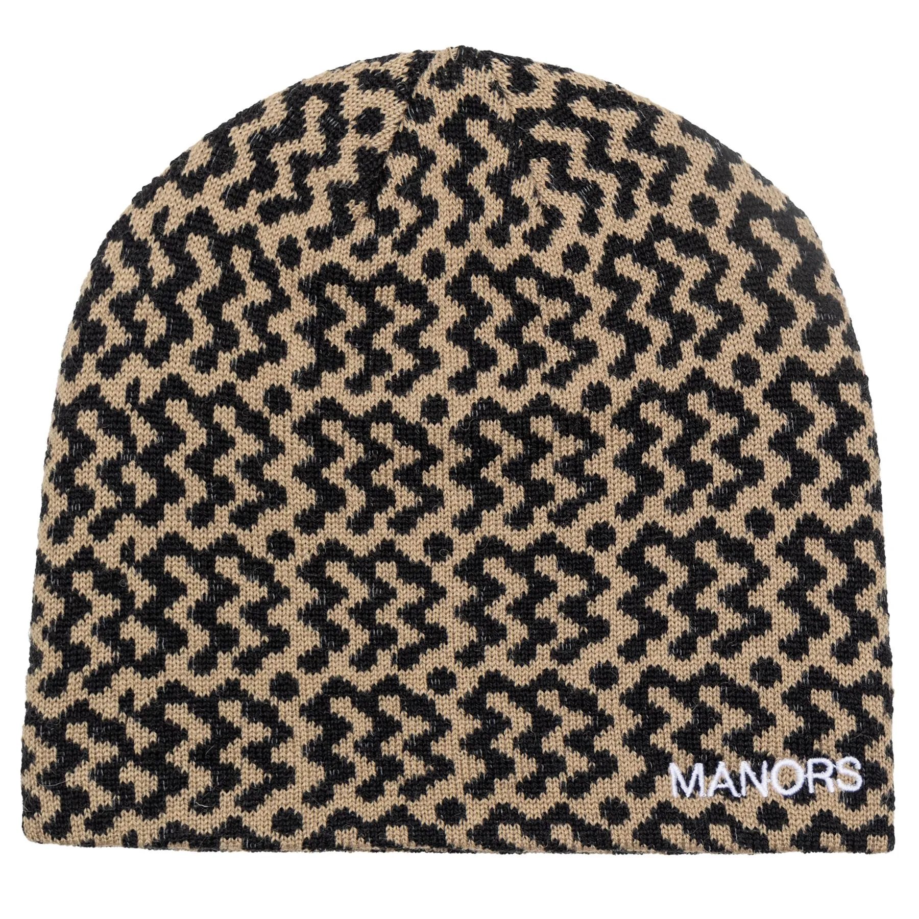 Merino Skull Jacquard Beanie Black - AW23