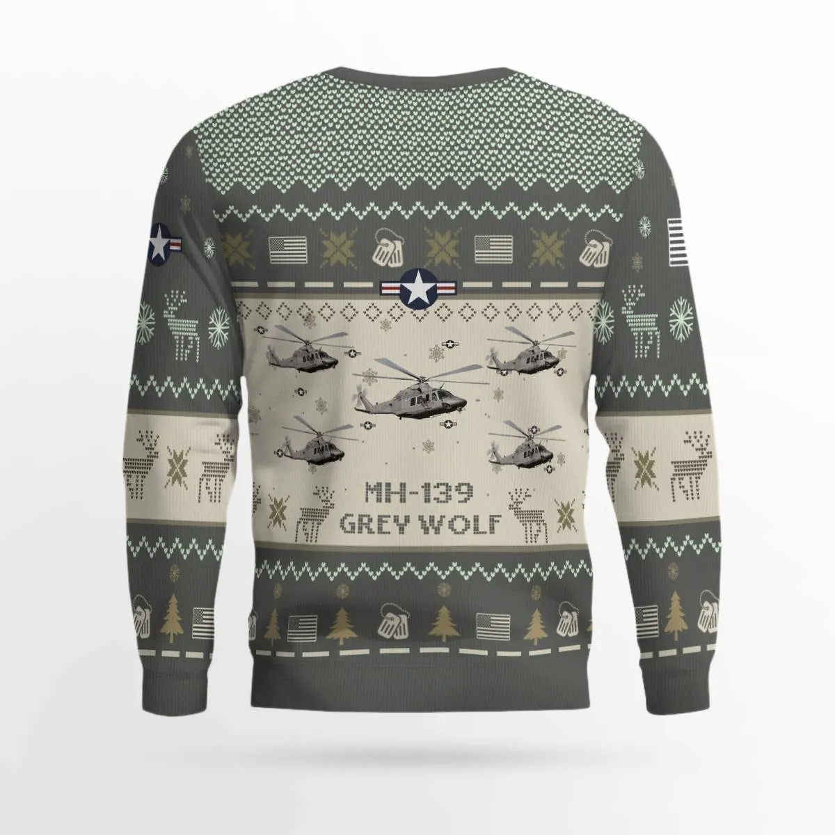 MH-139 Grey Wolf MH139 Aircraft Ugly Sweater, Ugly Sweater Christmas Shirt for Men Dad Veteran