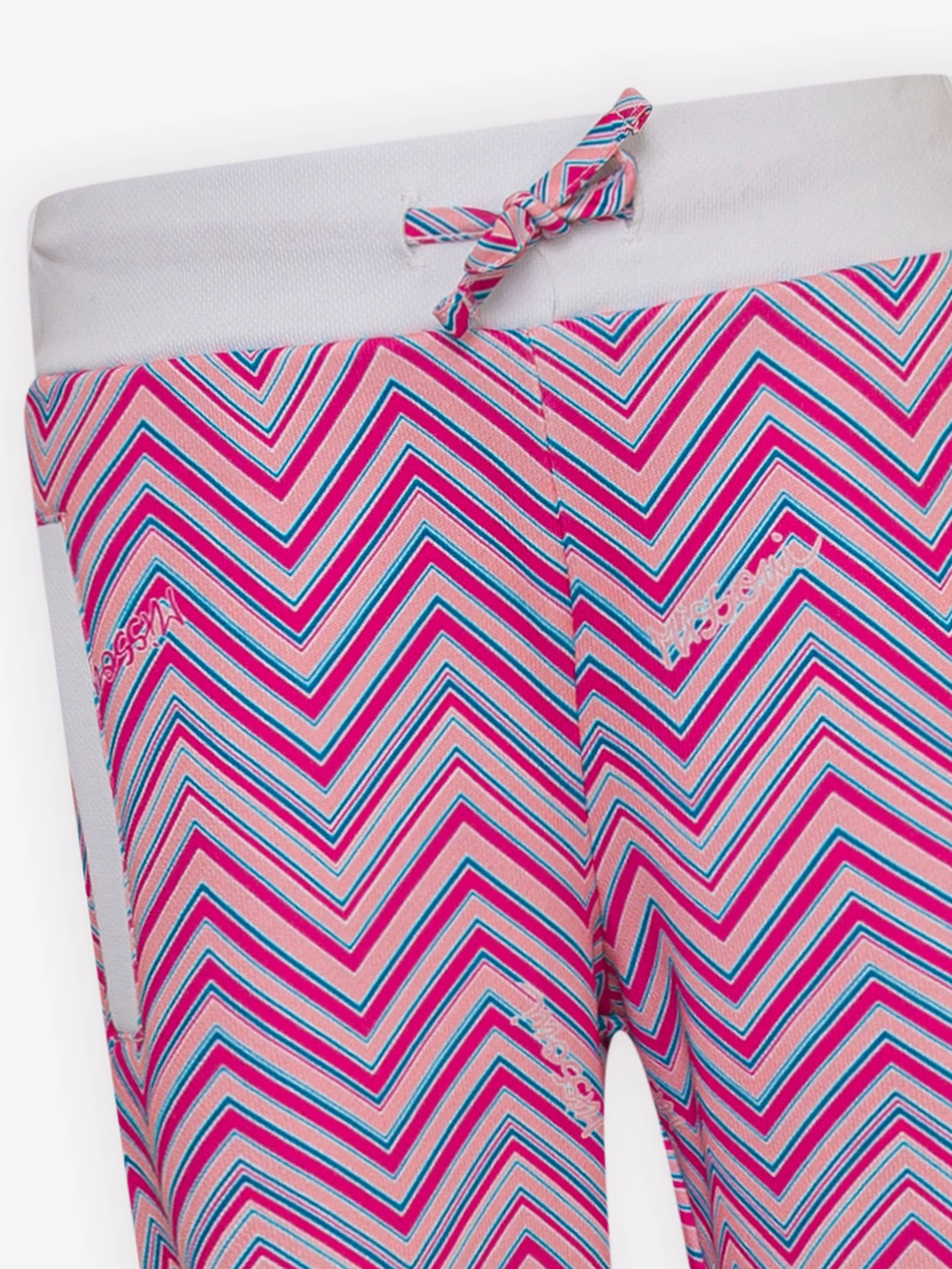 Missoni Girls Zigzag Joggers in Pink