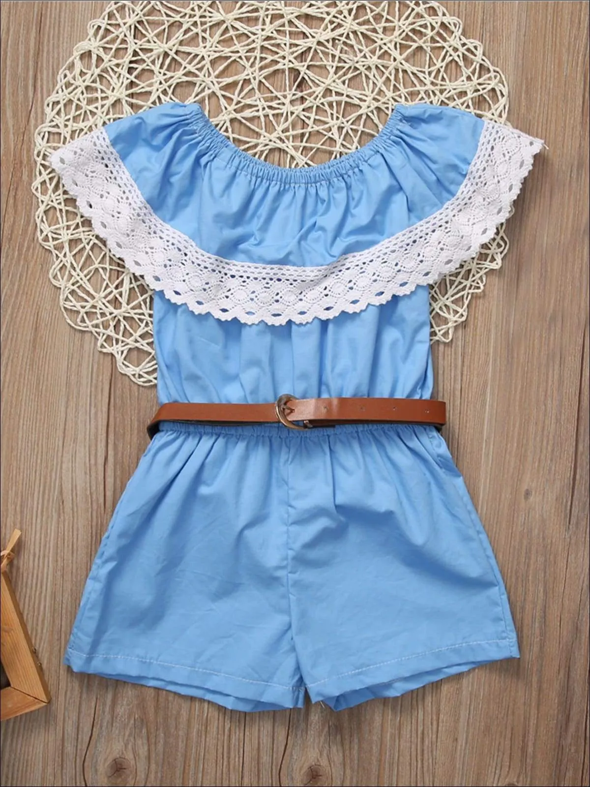 Mommy And Me Lace Love Belted Romper