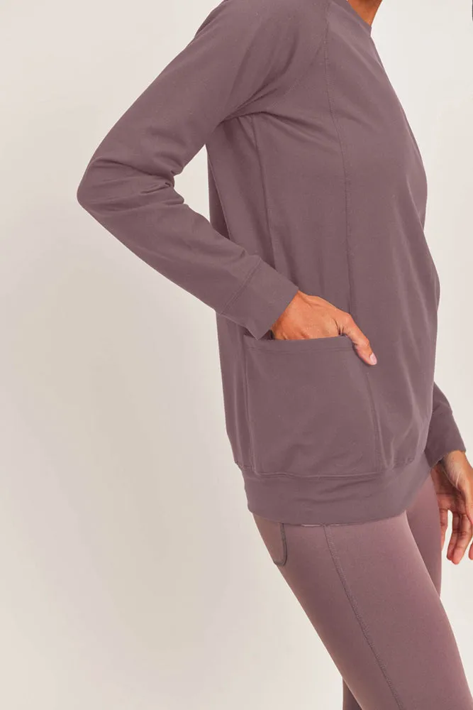 Mono B Active Raglan Pullover with Pockets