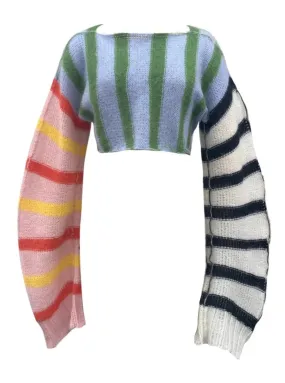 Multi-color Mohair Stripe Sweater