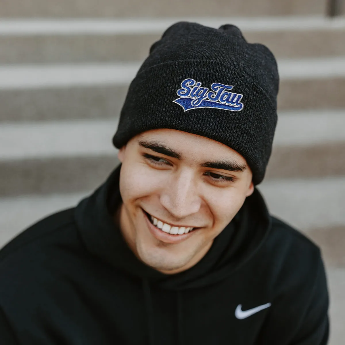 New! Sig Tau Signature Charcoal Beanie