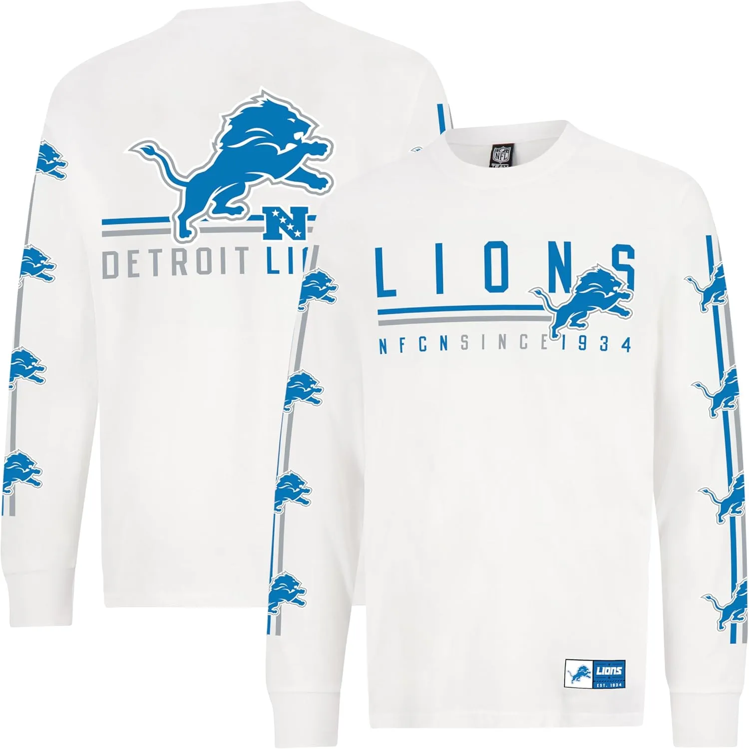 NFL Official Adults Super Soft Supreme Long Sleeve T-Shirt - Unisex|Detroit Lions