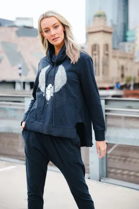 Noelle Eagle Glory Funnel Neck Sweatshirt