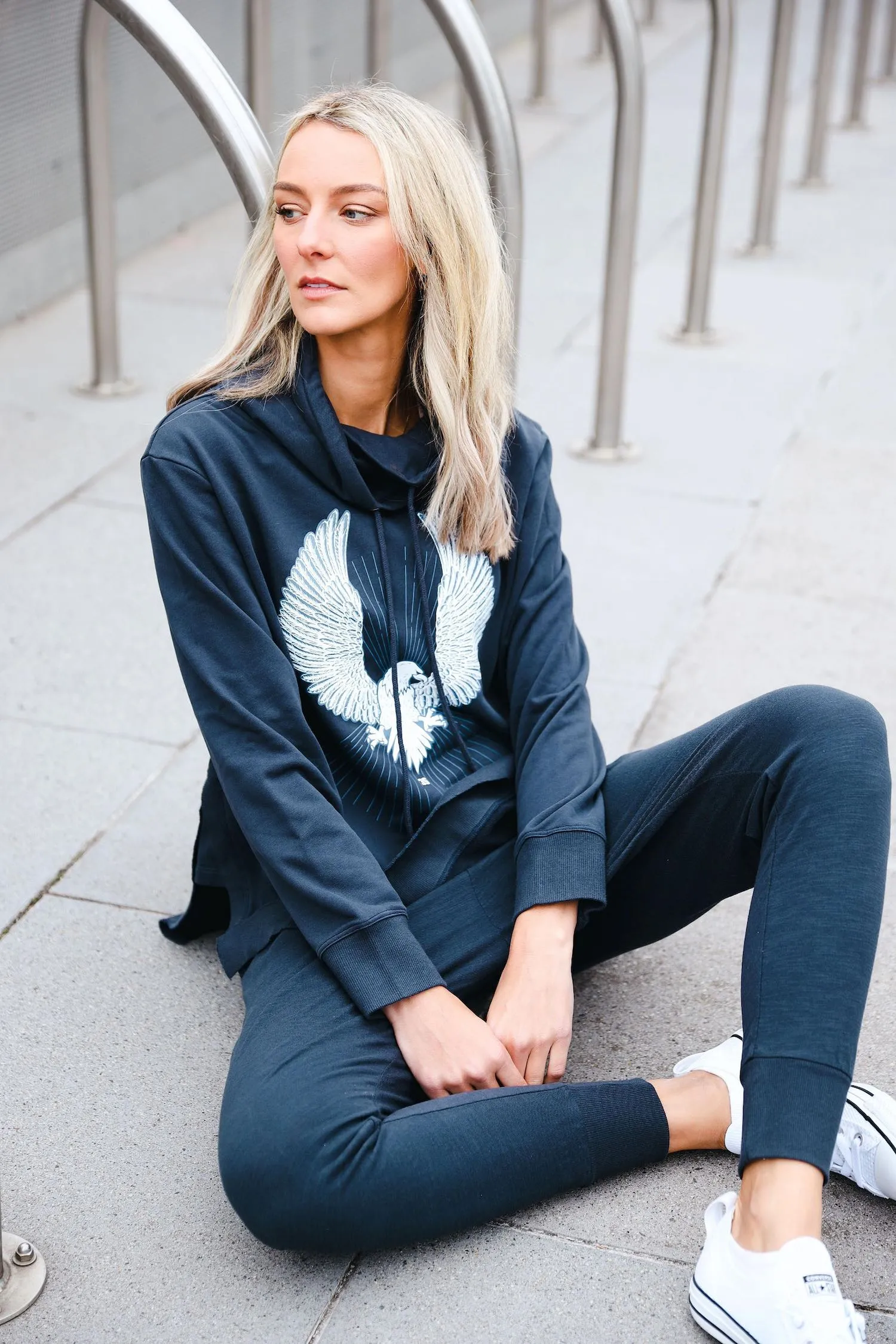 Noelle Eagle Glory Funnel Neck Sweatshirt