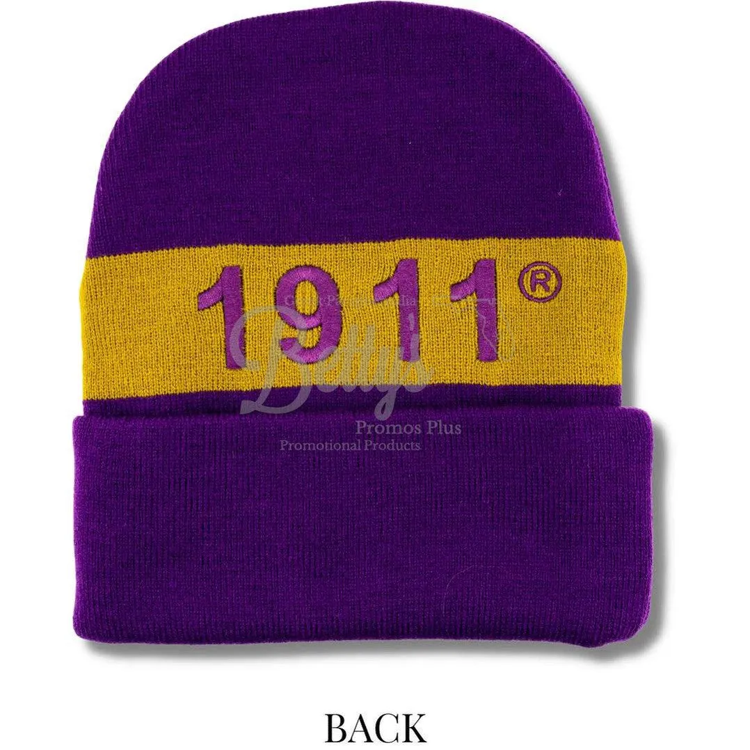 Omega Psi Phi ΩΨΦ 1911 Embroidered Shield Knit Crest Beanie