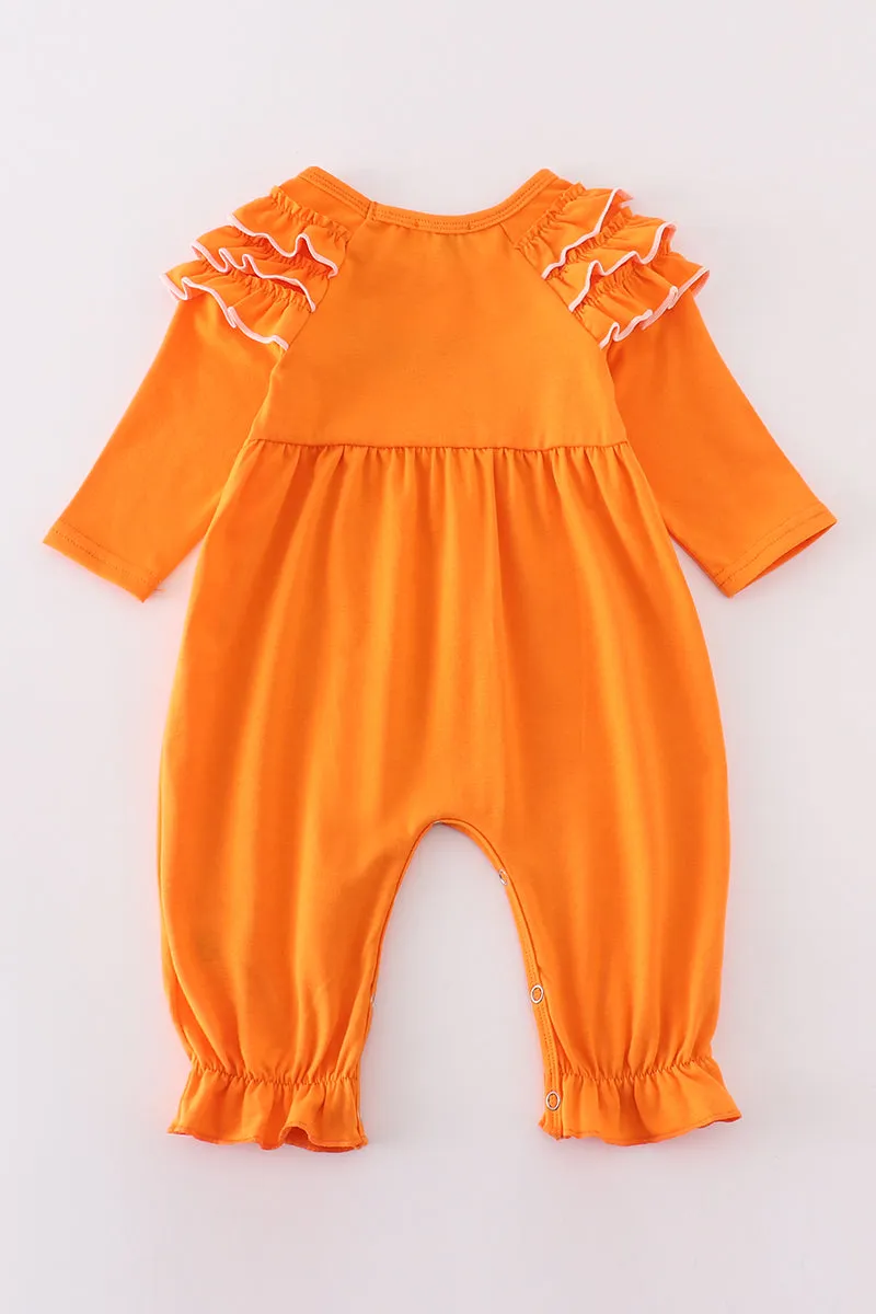 Orange go vols embroidery girl romper