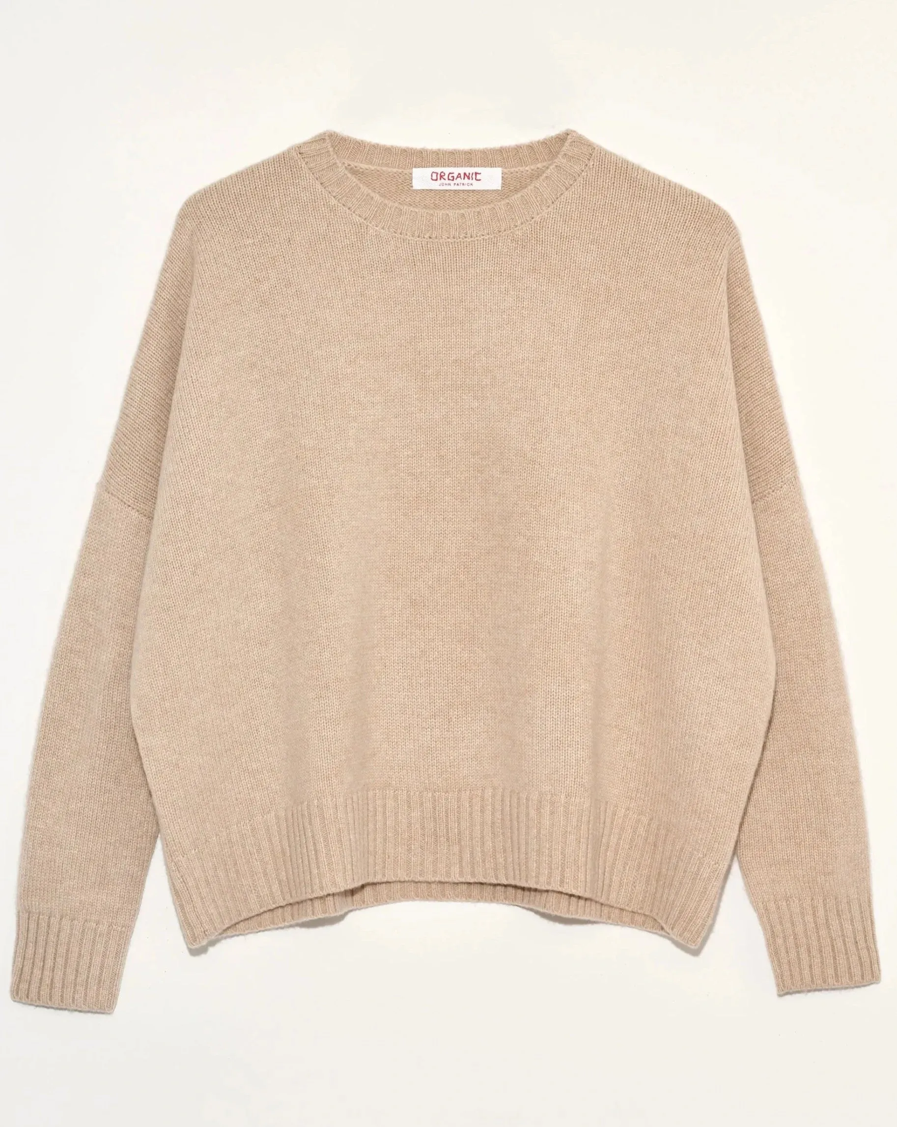 Organic by John Patrick Cashmere Wide Pullover Almond