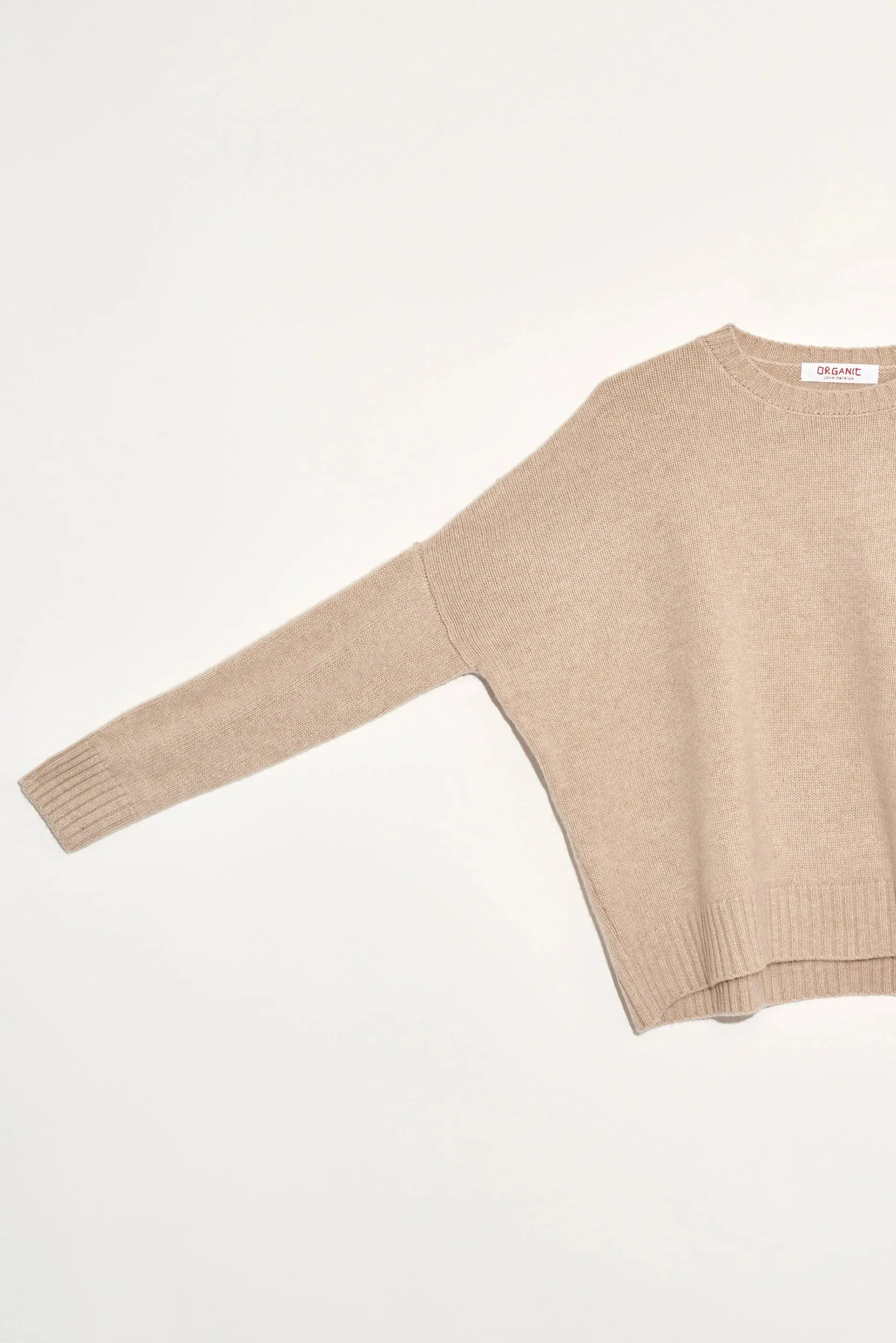 Organic by John Patrick Cashmere Wide Pullover Almond