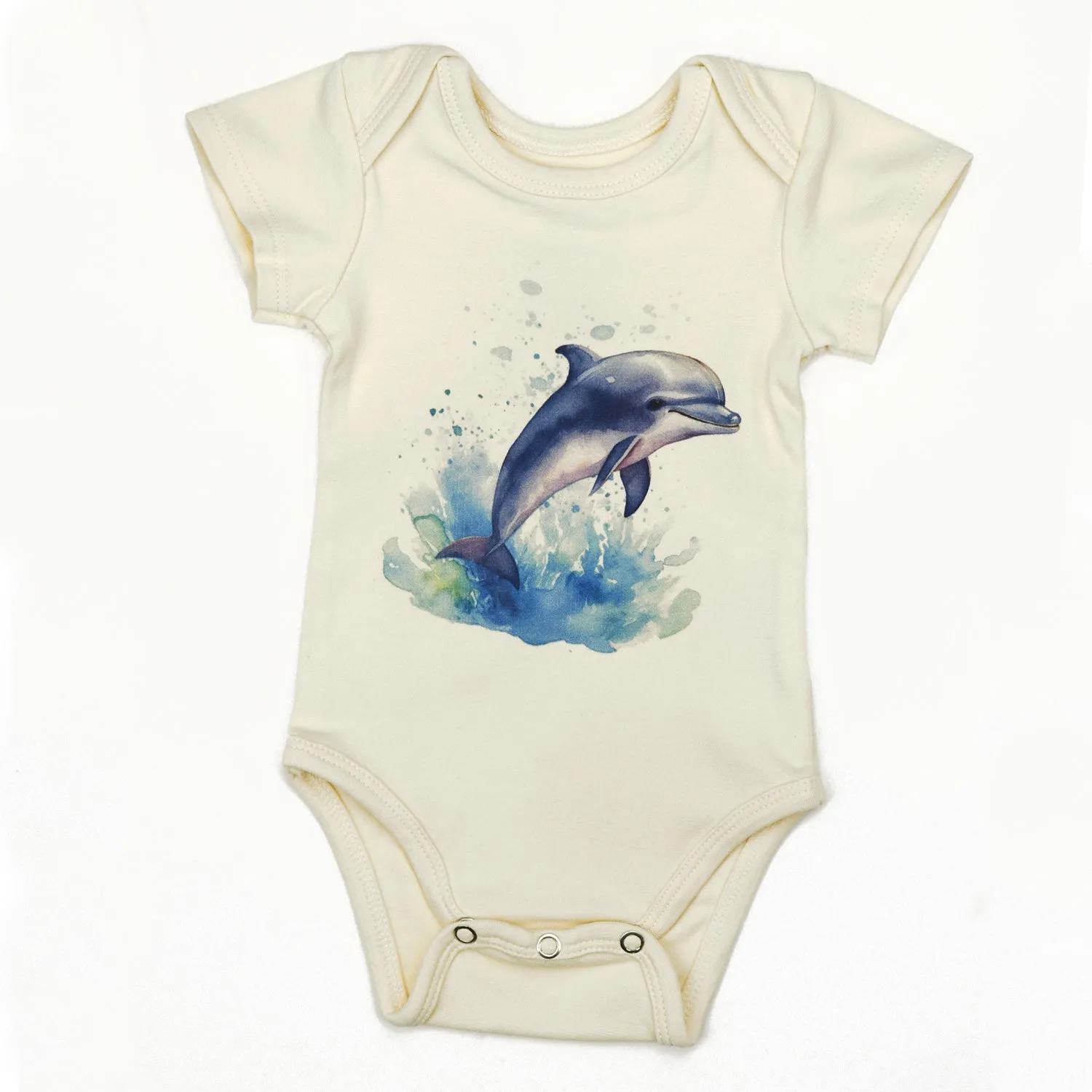 Organic Cotton Short Sleeve Baby Bodysuit, Splash