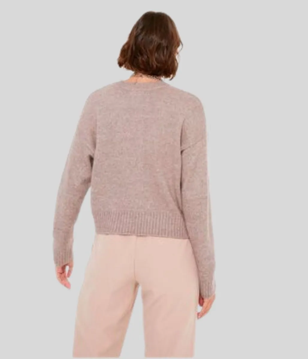 Pale Pink Fine Knit Cropped Jumper