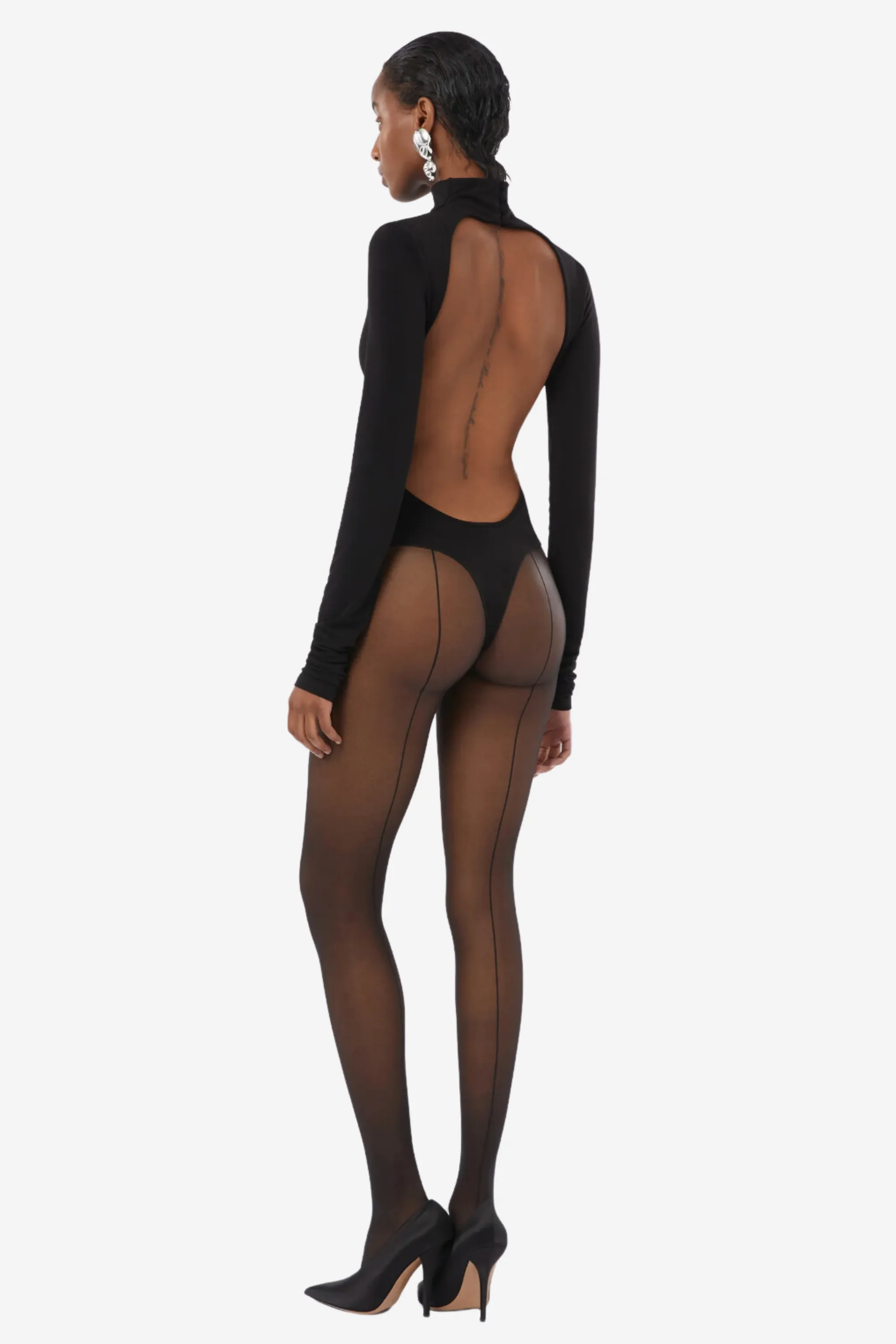 Parker Bodysuit Open Back Bodysuit Black