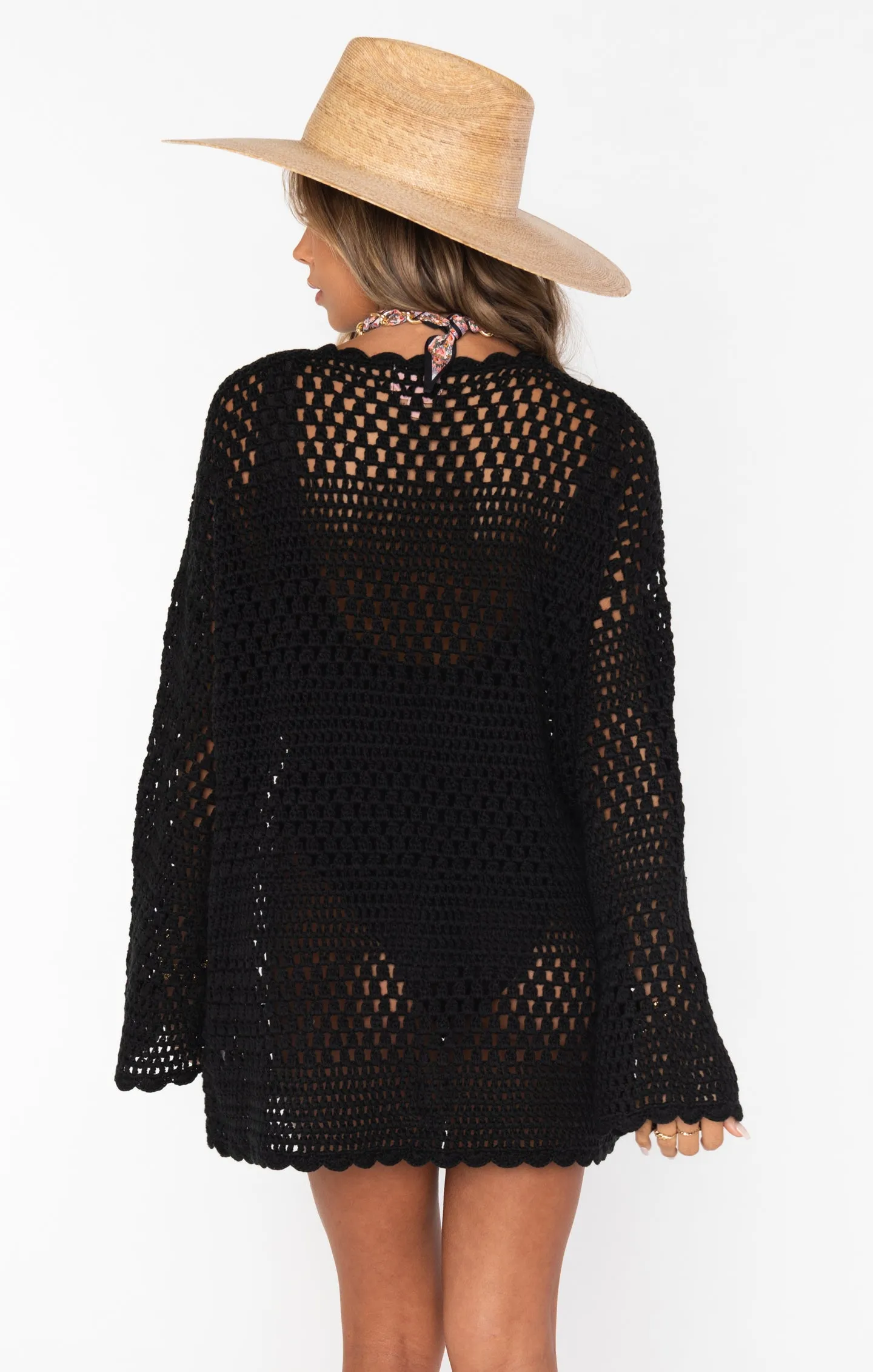 Paula Pullover ~ Black Crochet