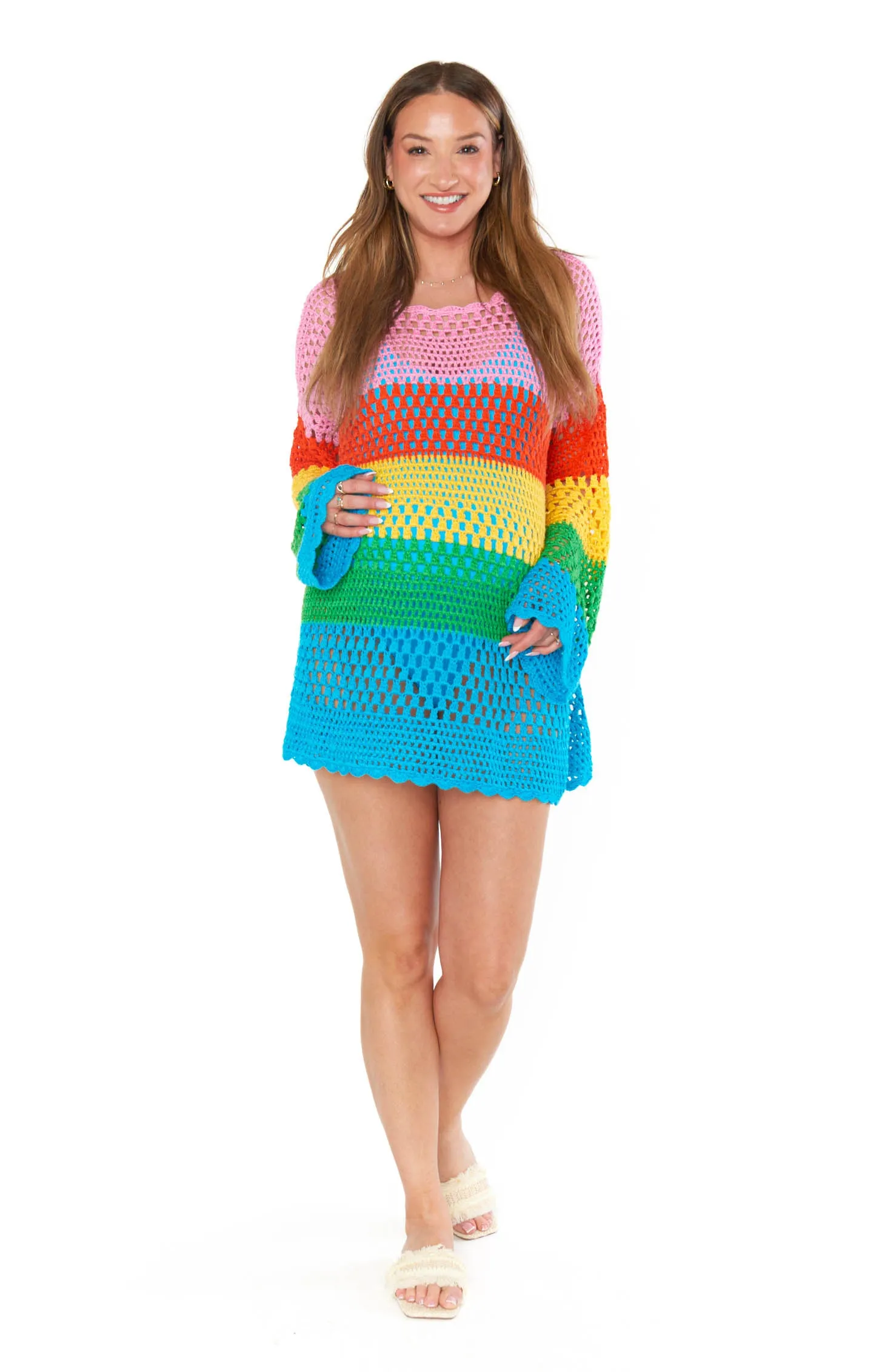 Paula Pullover ~ Bright Stripe Crochet