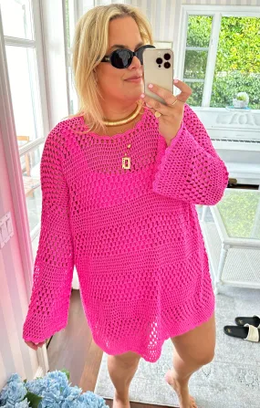 Paula Pullover ~ Hot Pink Crochet