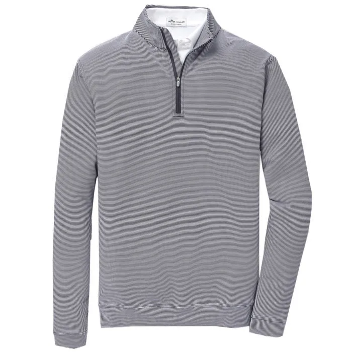 Peter Millar Perth Mini Stripe 1/4 Zip Sweater - Navy / White Stripe*