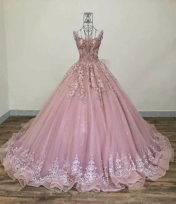 Pink Ball Gown Evening Dress Long Prom Gown        fg908