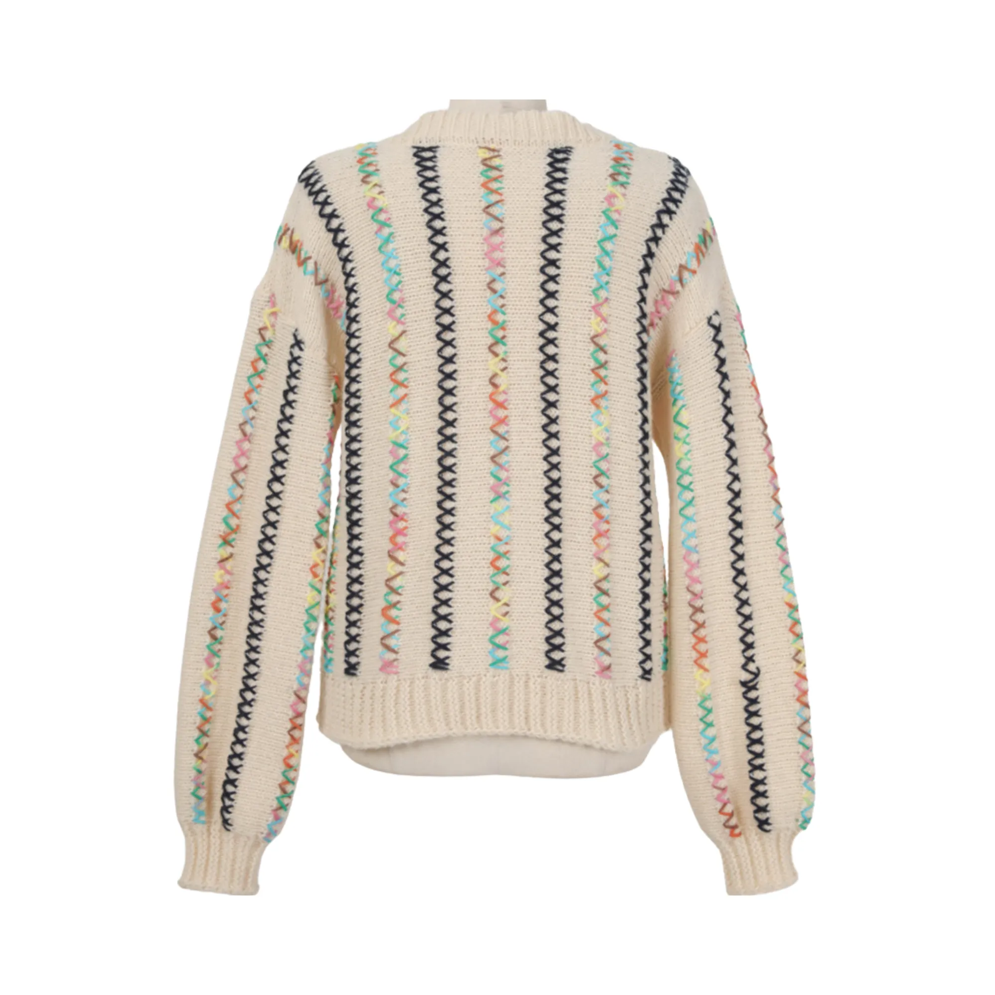 Pre Order:  Multicolored Topstitch Knitted Sweater