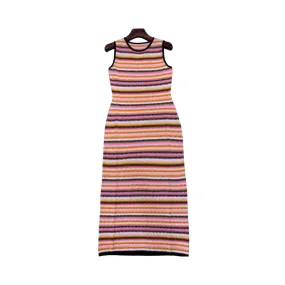 Pre Order:  Stripe Sleeveless Slim Fit Knitted Dress