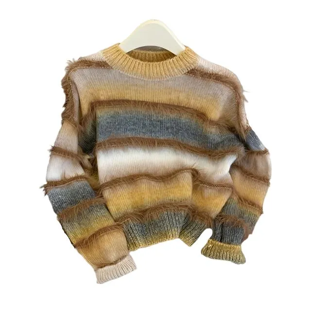 Pre Order: Striped Long Sleeved Knitted Sweater