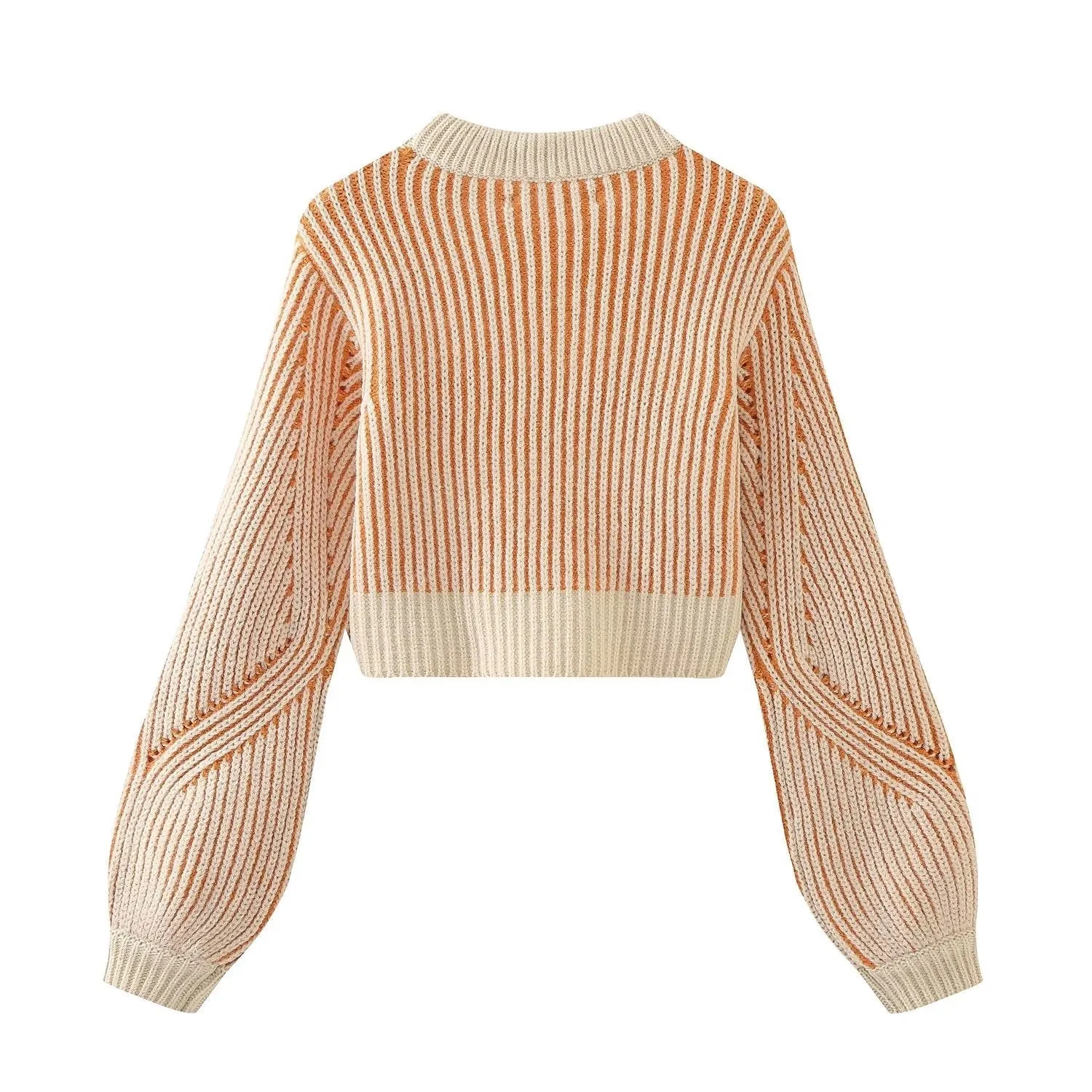 Pre Order:  Stripes Round Neck Knitted Sweater