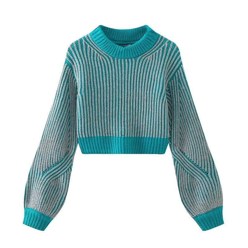 Pre Order:  Stripes Round Neck Knitted Sweater