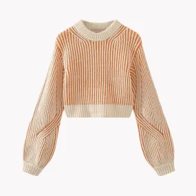 Pre Order:  Stripes Round Neck Knitted Sweater