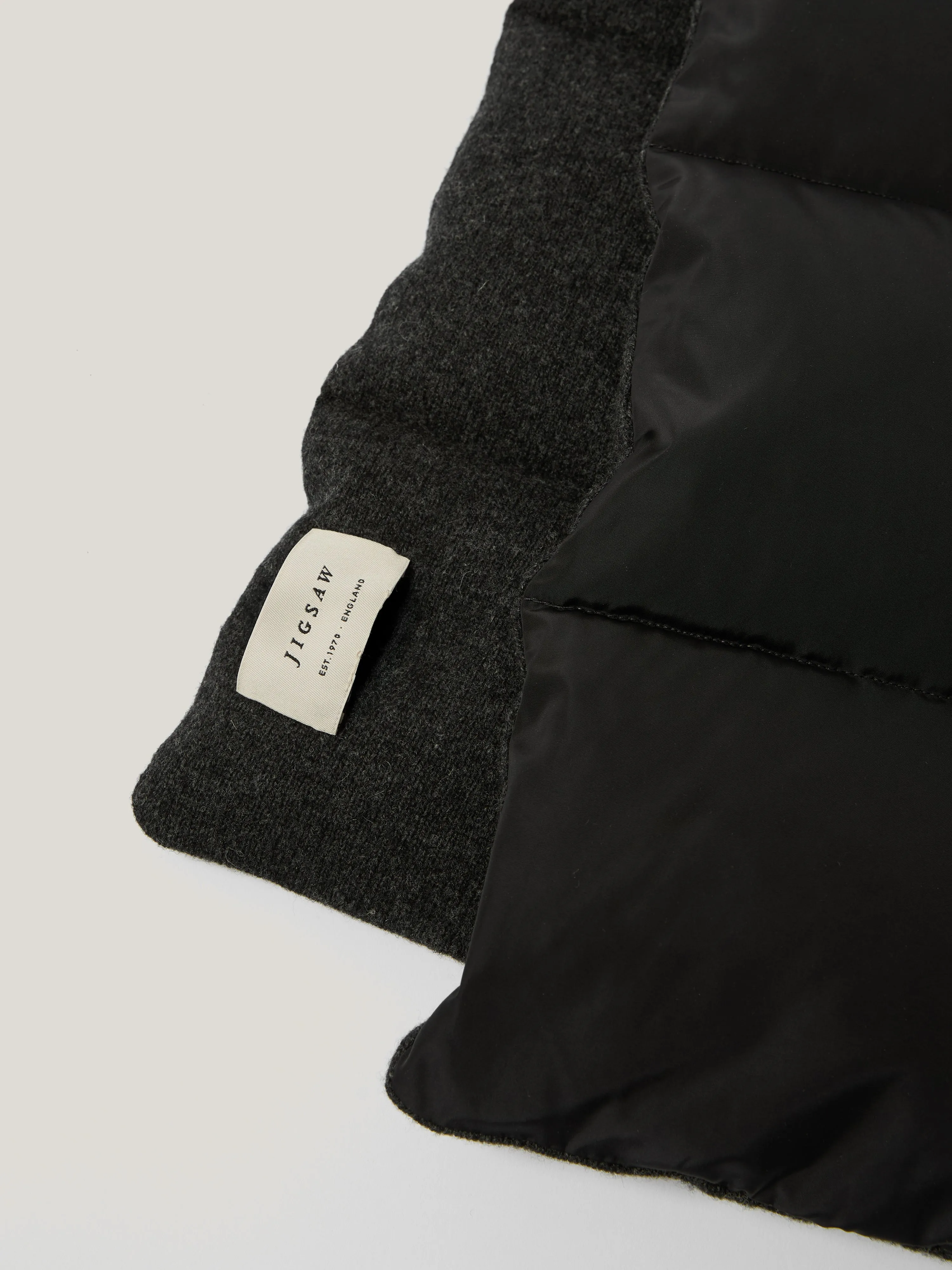 Puffer Knit Scarf | Black